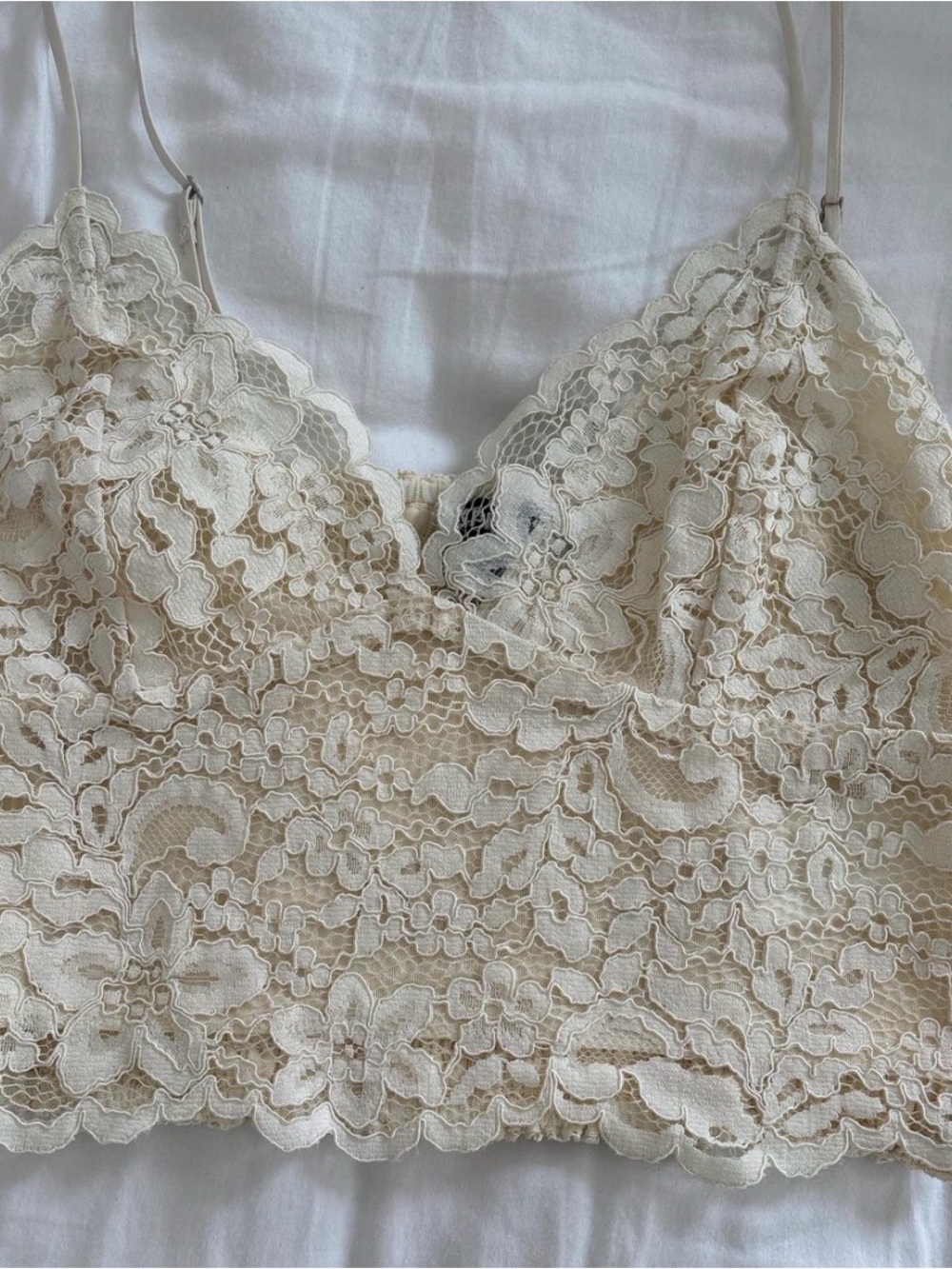 Lace Bralette Cami / Cropped Tank in Ivory
